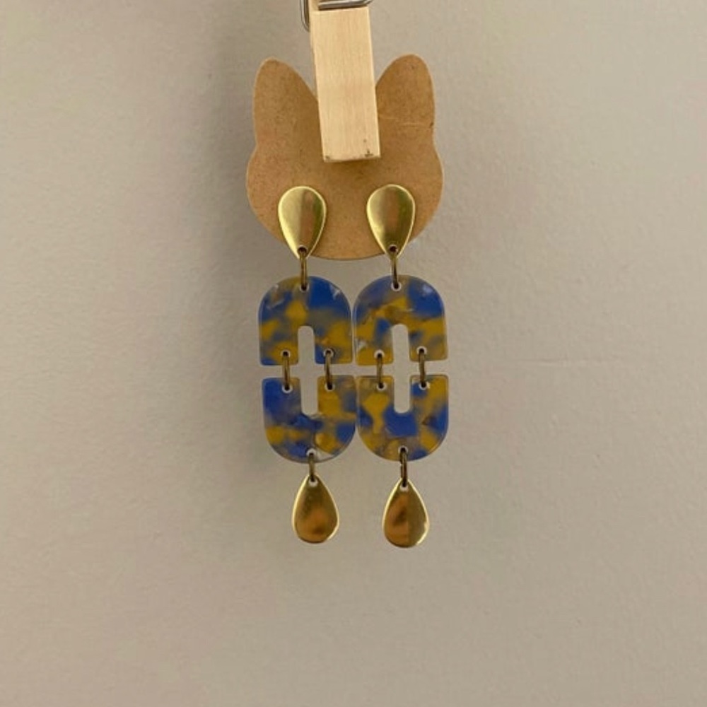 handmade brass + acrylic earrings